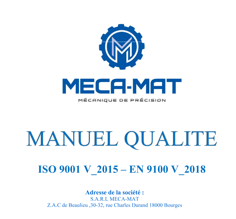 Manuel Qualité MECA-MAT