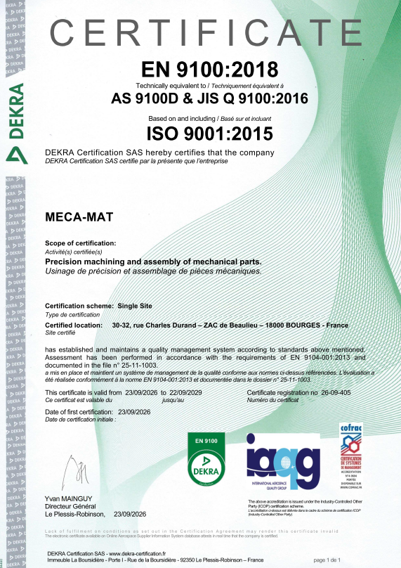 Certification EN 9100