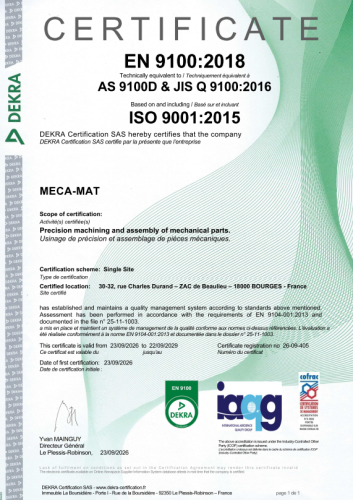 Certification EN 9100